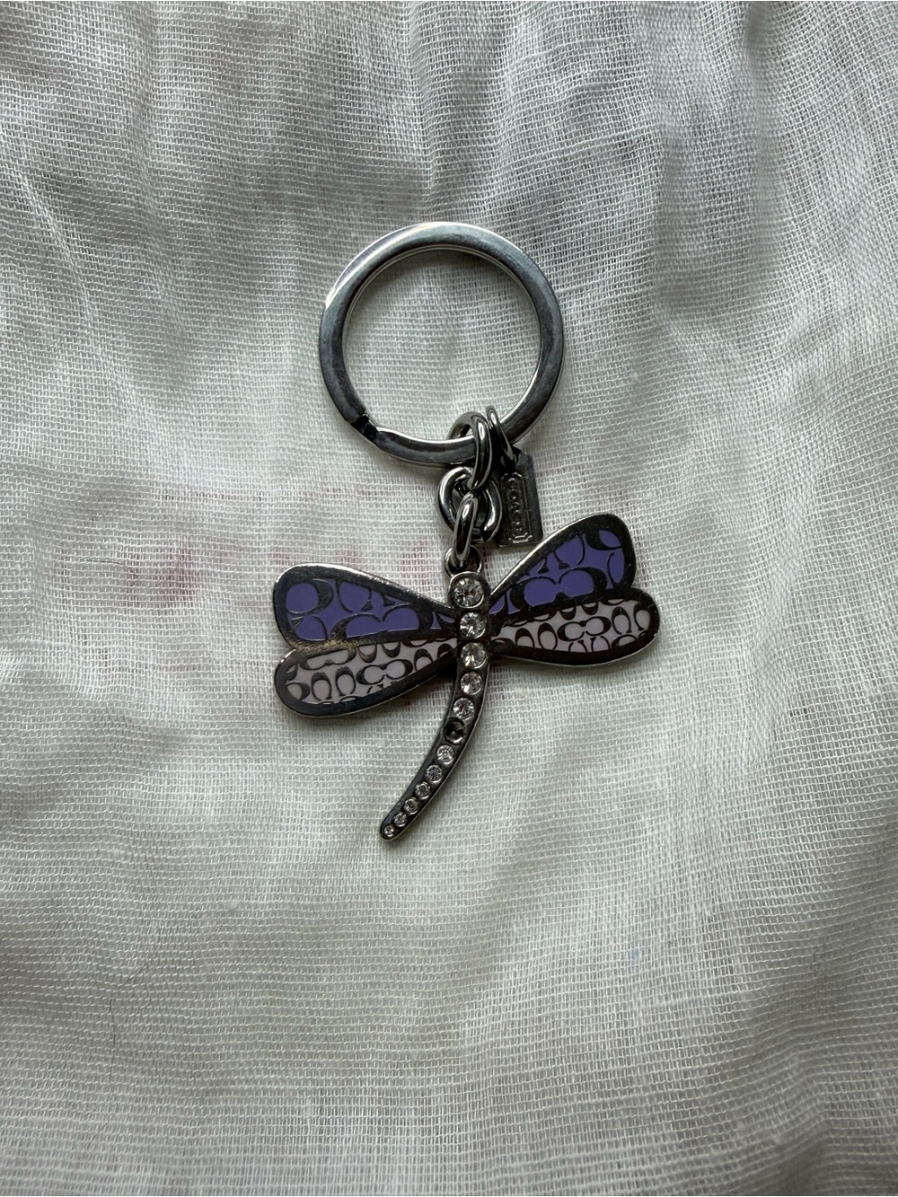 Rare vintage coach x swarovski dragon fly keychain